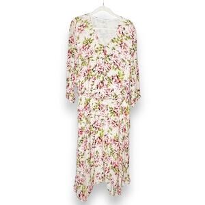 J. Jill Dresses J. Jill Pebble Hydrangea Floral Midi Dress Size Large